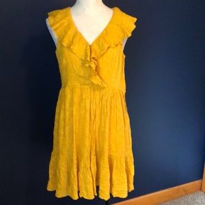 NWT Anthropologie yellow gold dress